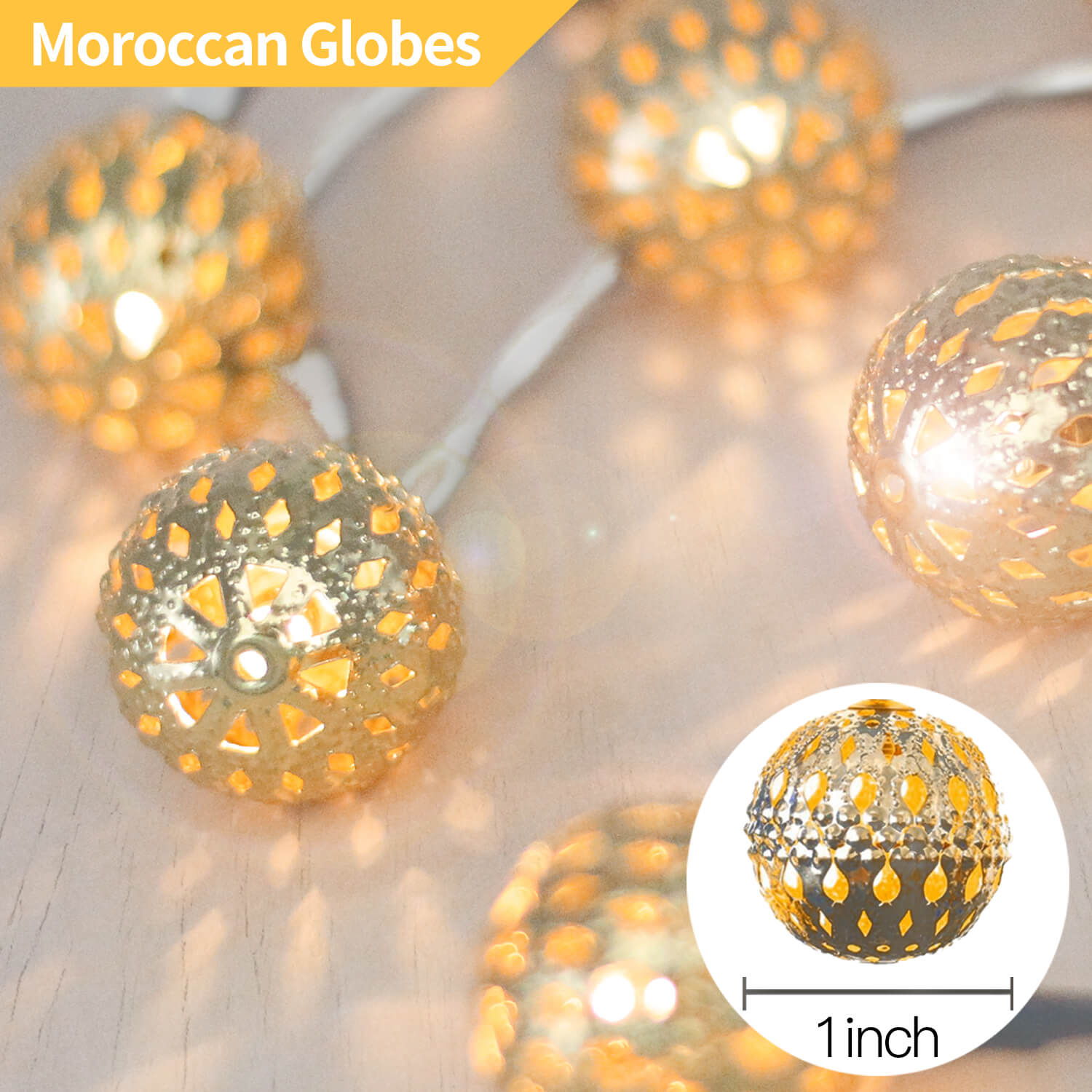 Solar Outdoor String Lights,Betus Moroccan globe Waterproof LED Fairy Lights 