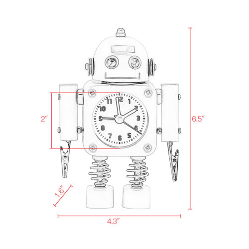 NonTicking Robot Alarm Clock Betus