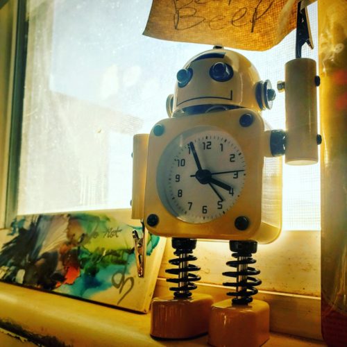 Non-Ticking Robot Alarm Clock photo review