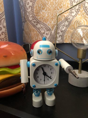 Non-Ticking Robot Alarm Clock photo review