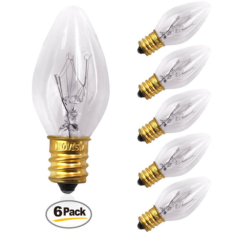 Replacement 15 Watt Incandescent Bulb for Himalayan Salt Lamp E12 Candelabra 