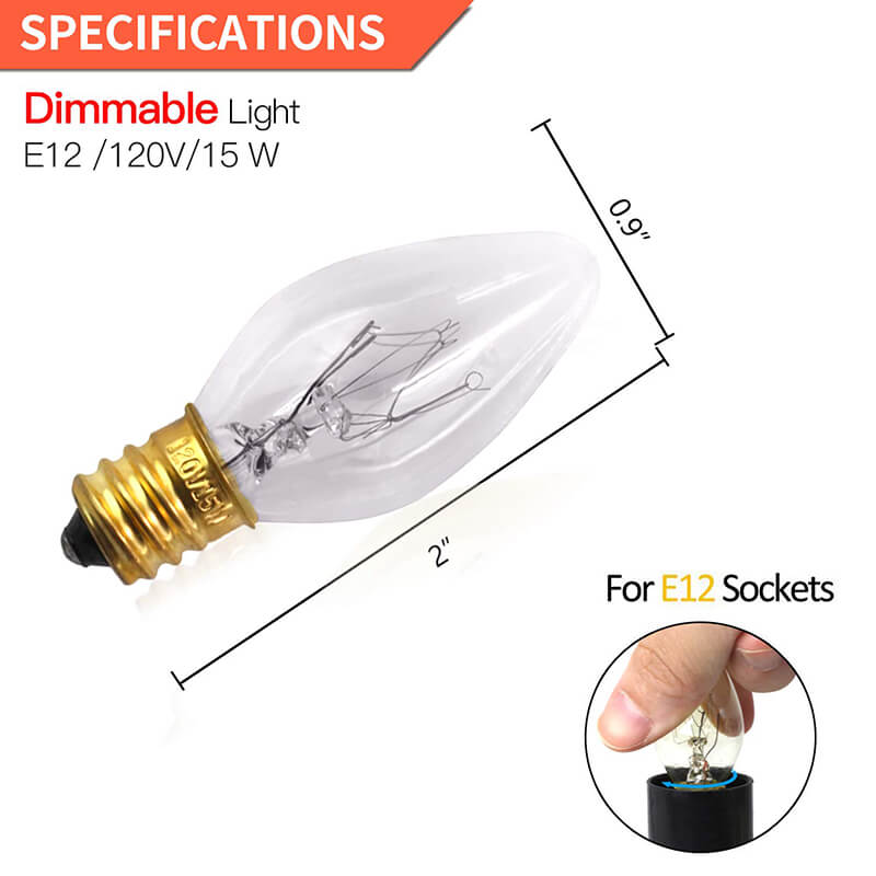 Himalayan Original Replacement 15 Watt E12 Socket Levoit Salt Lamp Light Bulbs 