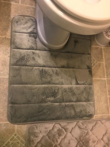 Betus U-Shaped Contour Memory Foam Toilet Mat Washroom Rug 16x24 Black