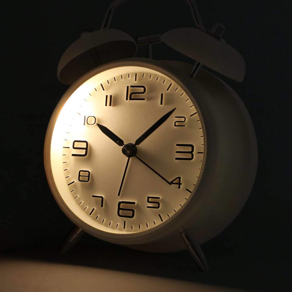 Twin Bell Alarm Clock White (5)