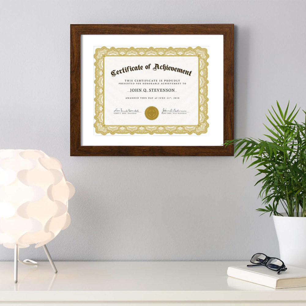 Wood Certificate Frame brown 07