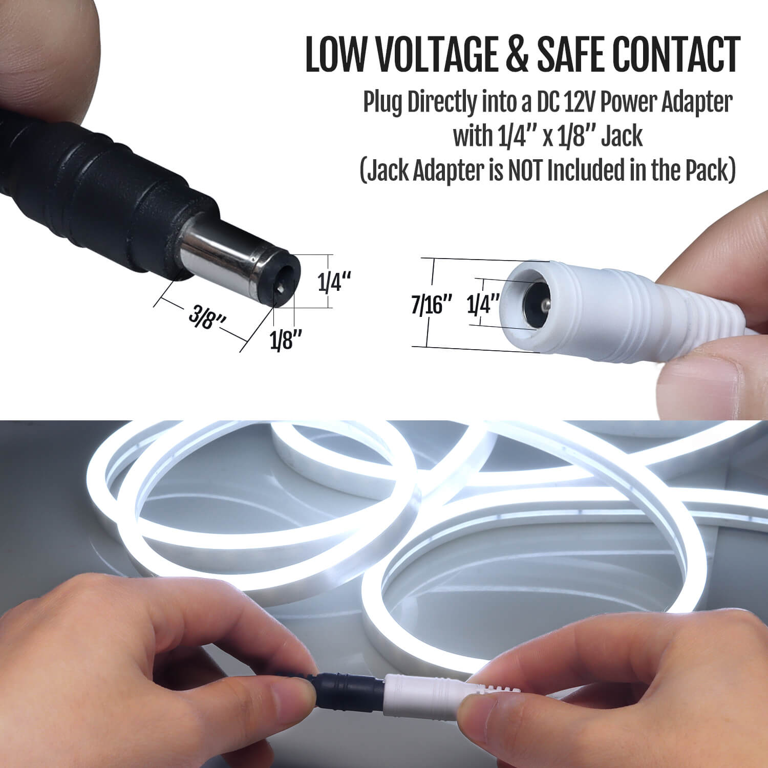 LED Neon Rope Lights DC 12V IP65 Waterproof & Soft Silicone Lighting