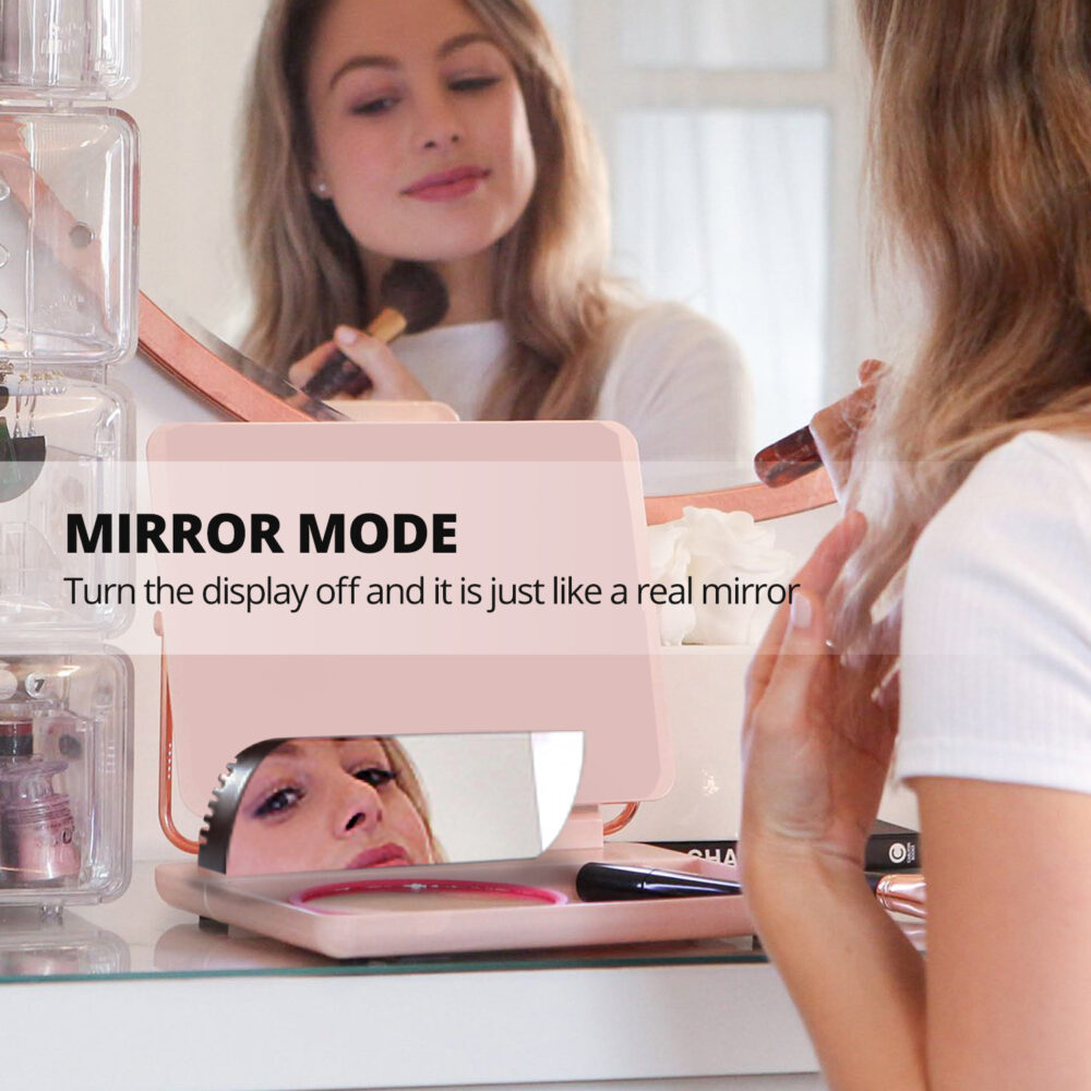 Aesthetic Digital Alarm Clock Mirror Surface - Image 3