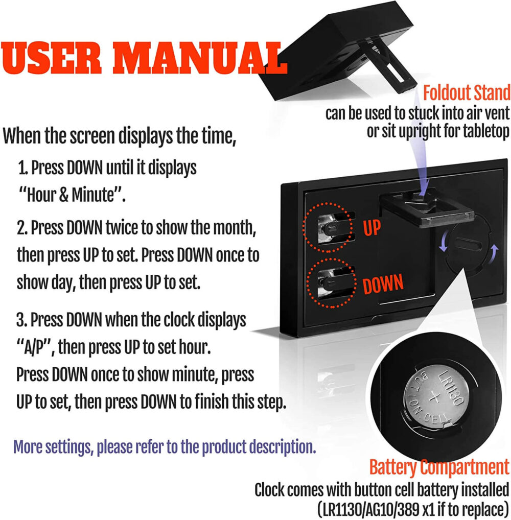 Car Dashboard Digital Clock (Pack of 2) - Image 5